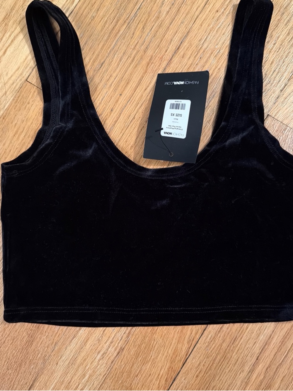 Black Velvet Crop Tank Top